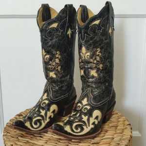 Corral Vintage Lizard Inlay Snip Toe Cowboy Boots